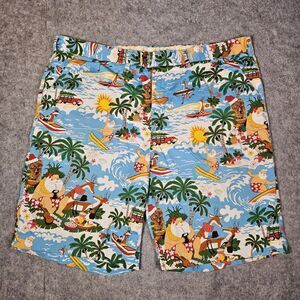 Loudmouth Mens Christmas July Travel Santa Hawaii Tropical Golf Short Sz 46 READ